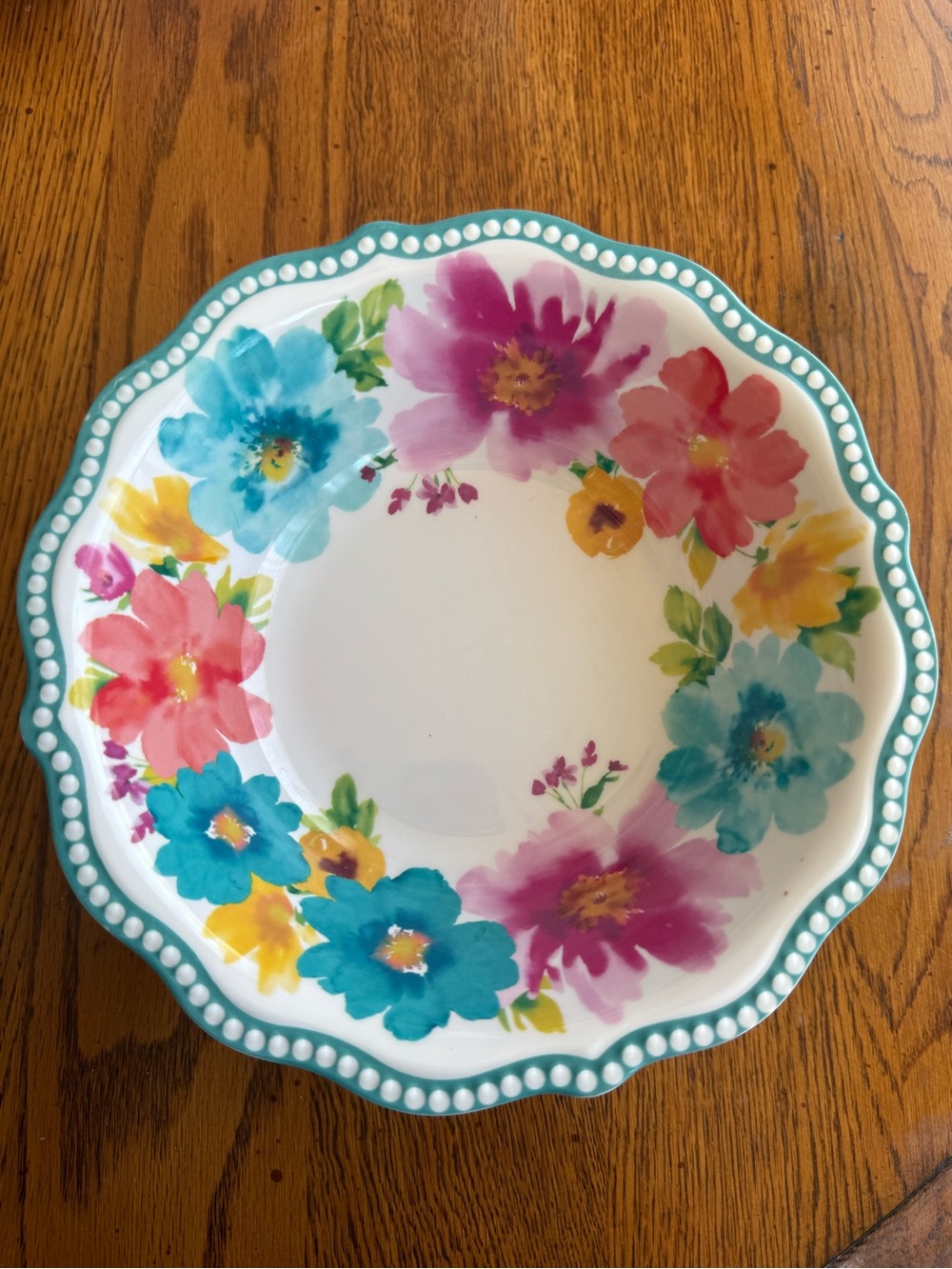 Pioneer woman breezy blossoms melamine, cereal bowls- 24oz- Set of 4.
